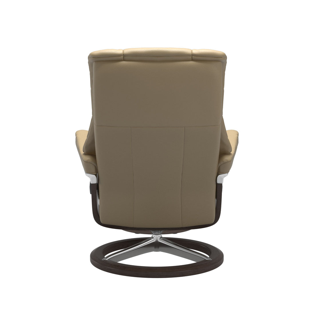 Stressless Mayfair Recliner Signature Base in Velaro Beige, Wenge, back view