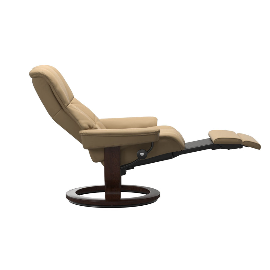 Mayfair Recliner - Classic Power Base - Paloma Sand - Brown Wood