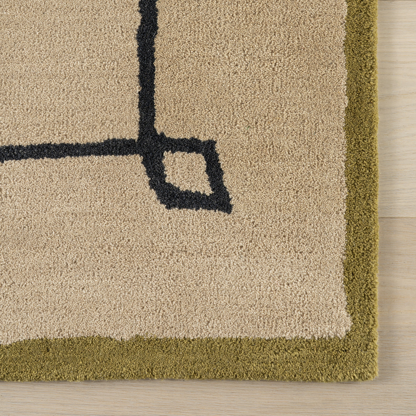 Nate Berkus Serge Bordered Wool Cozy Area Rug