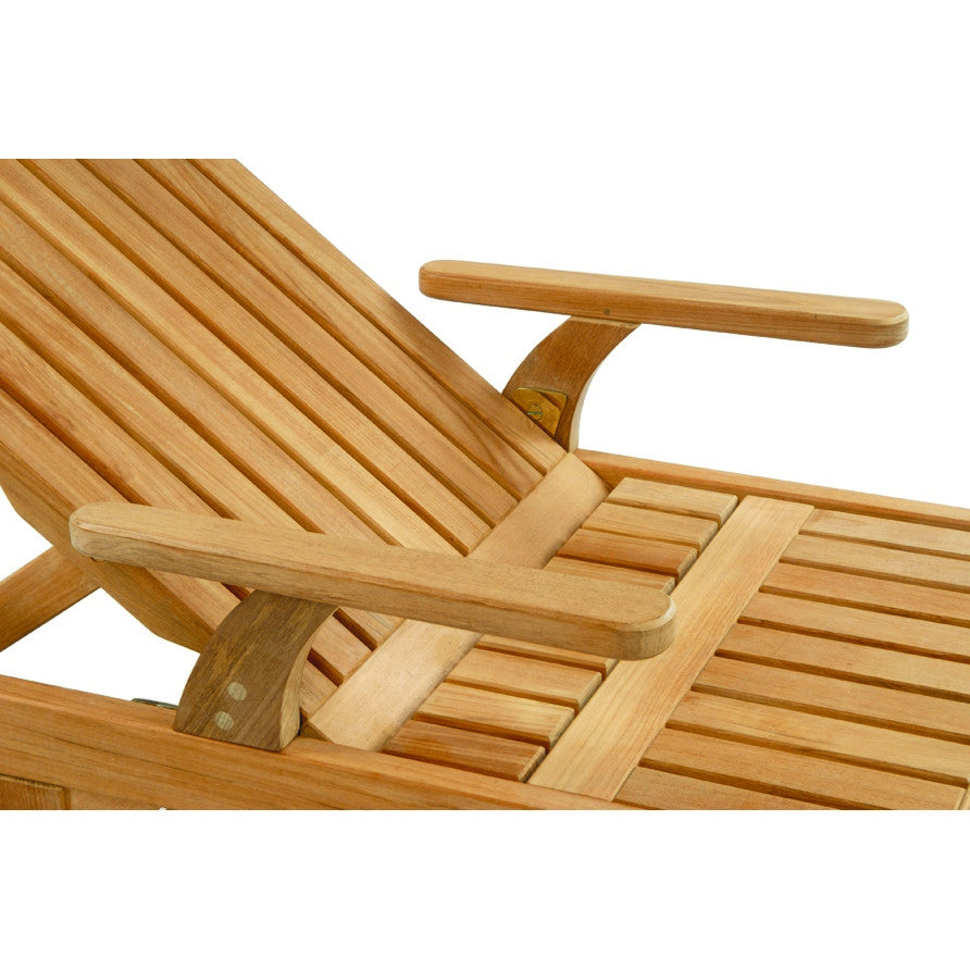 Classic Adjustable Knee-Bend Chaise Lounge with Wheels
