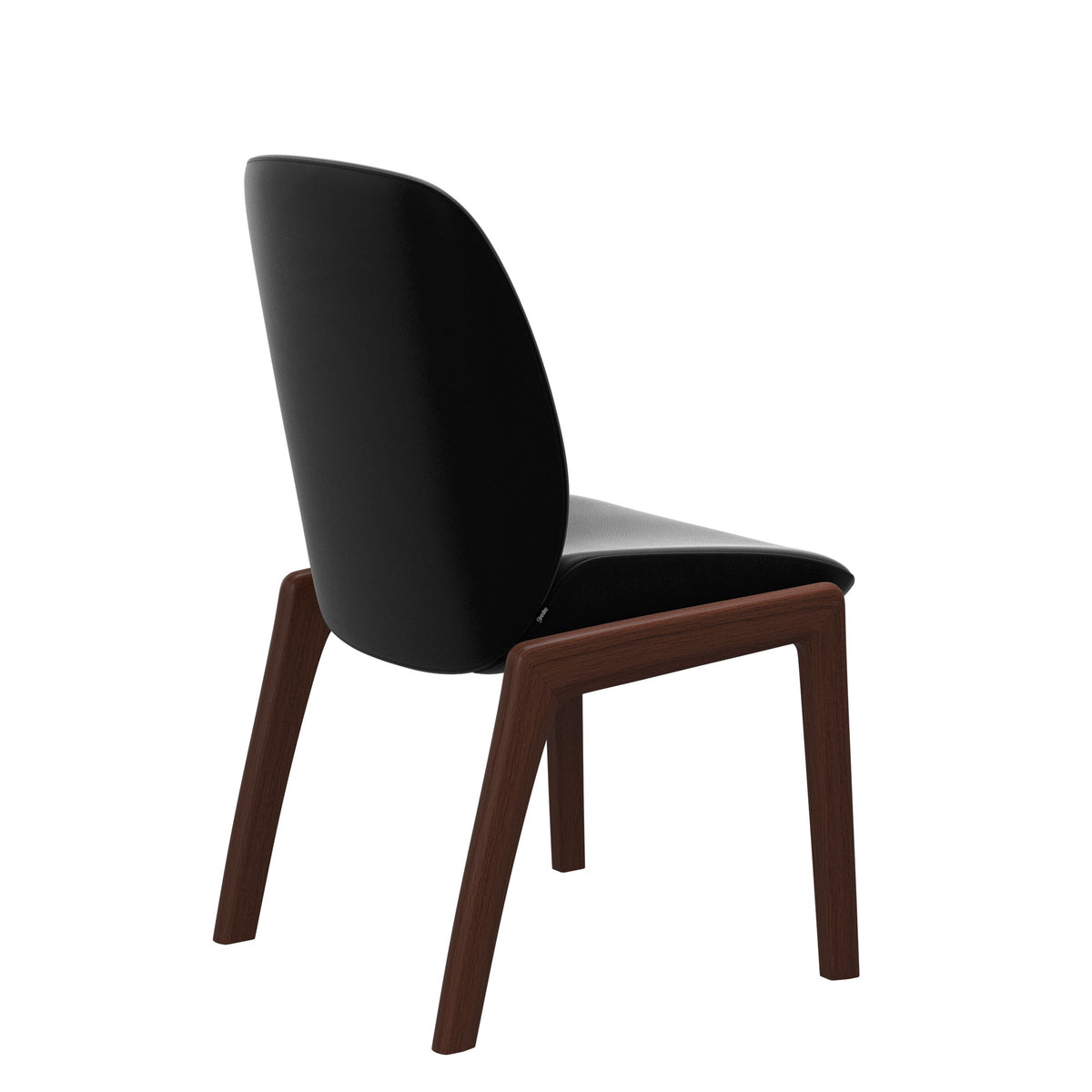 Bay Low Back Dining Chair - Paloma Black - Walnut - Armless