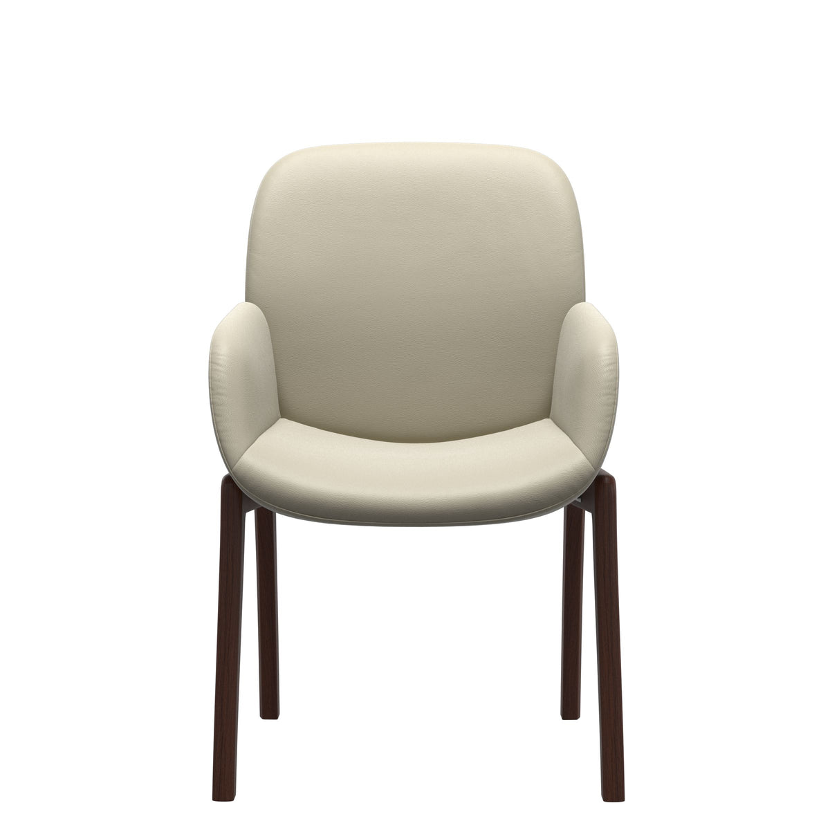 Bay Low Back Dining Chair - Paloma Light Grey - Walnut - Armchair