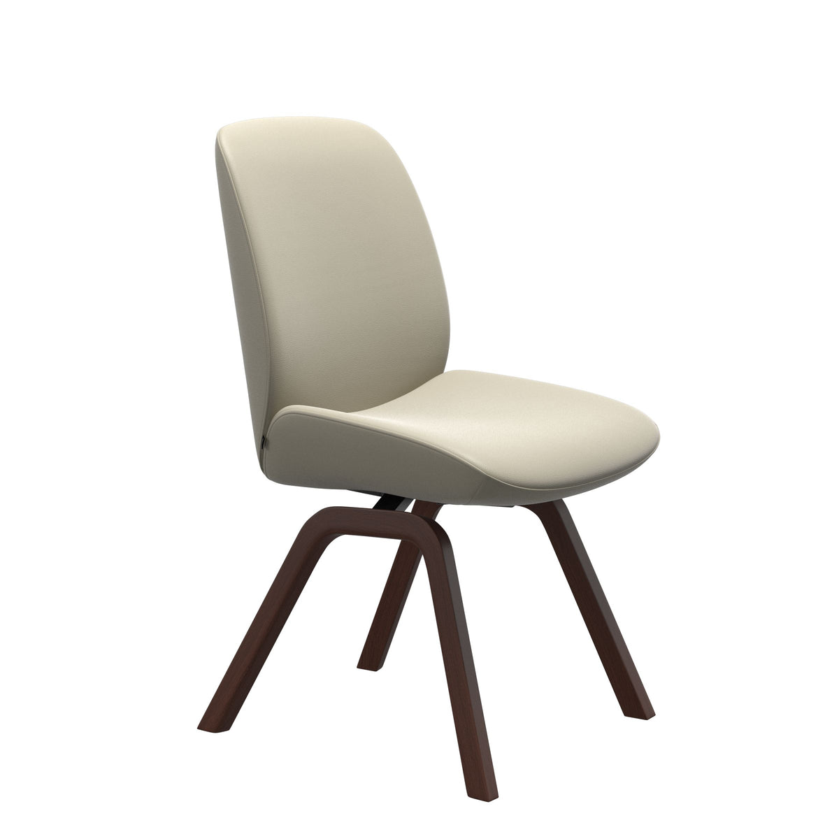 Bay Low Back Dining Chair - Paloma Light Grey - Walnut - Armless