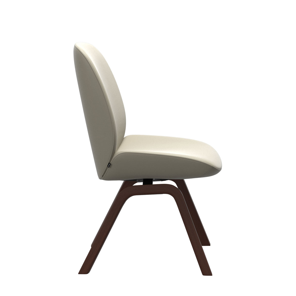 Bay Low Back Dining Chair - Paloma Light Grey - Walnut - Armless