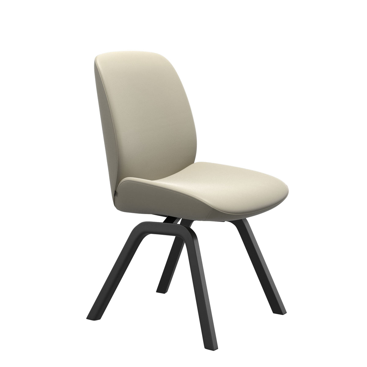 Bay Low Back Dining Chair - Paloma Light Grey - Black - Armless