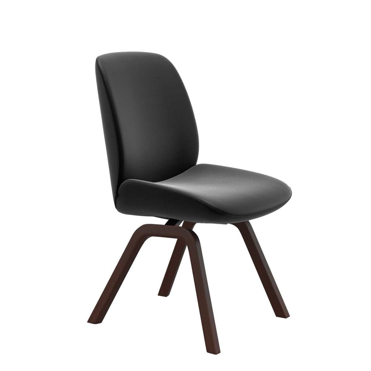 Bay Low Back Dining Chair - Paloma Black - Walnut - Armless