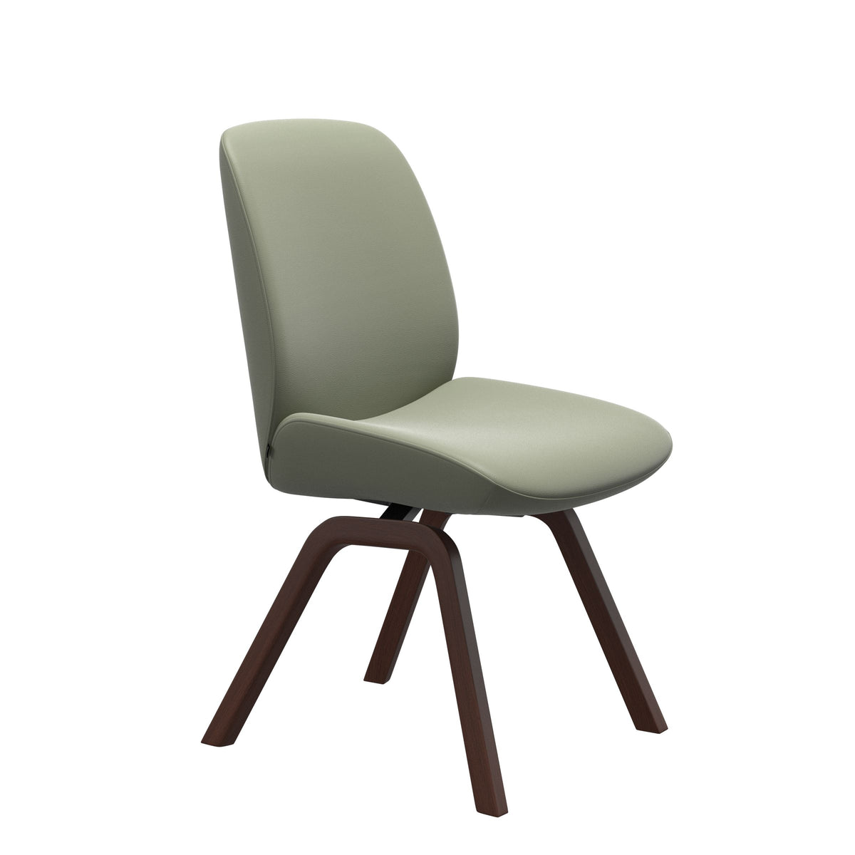 Bay Low Back Dining Chair - Paloma Shadow Green - Walnut - Armless