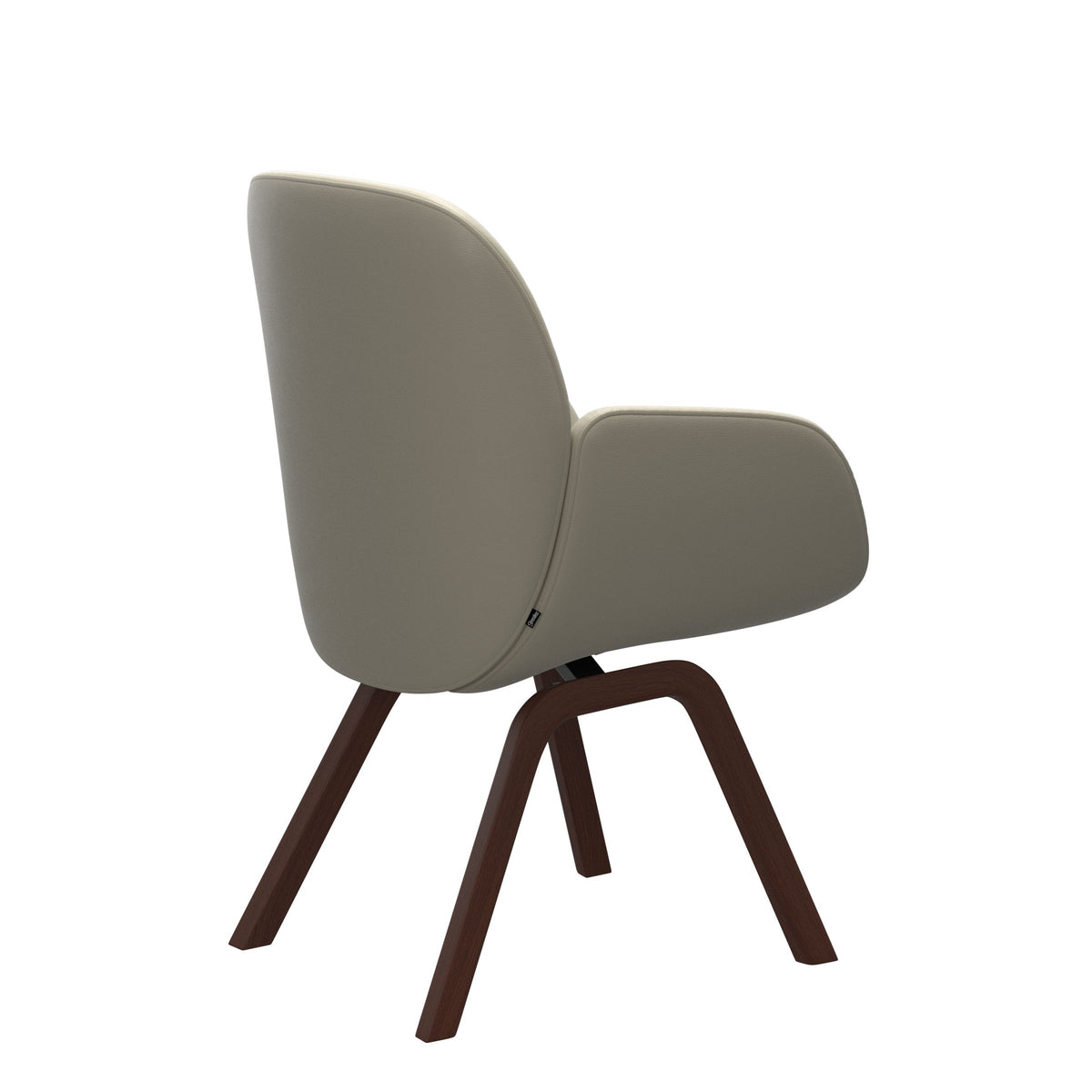 Bay Low Back Dining Chair - Paloma Light Grey - Walnut - Armchair