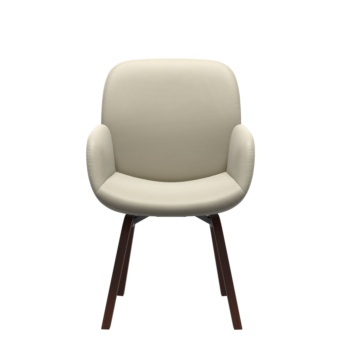 Bay Low Back Dining Chair - Paloma Light Grey - Walnut - Armchair