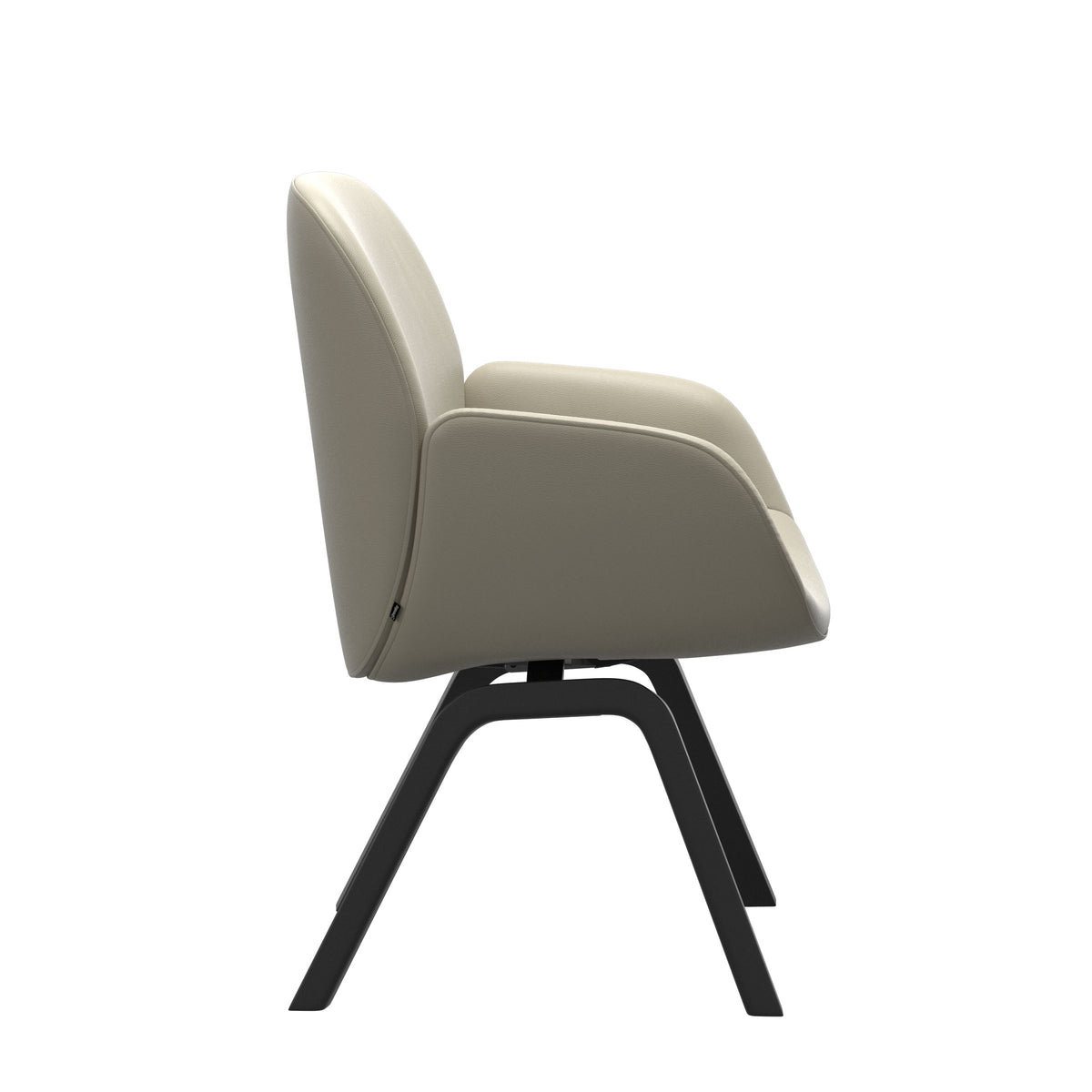Bay Low Back Dining Chair - Paloma Light Grey - Black - Armchair