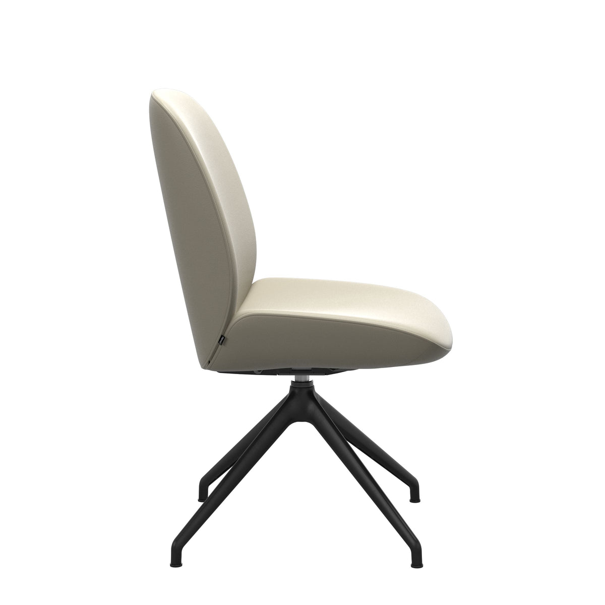 Bay Low Back Dining Chair - Paloma Light Grey - Matte Black - Armless