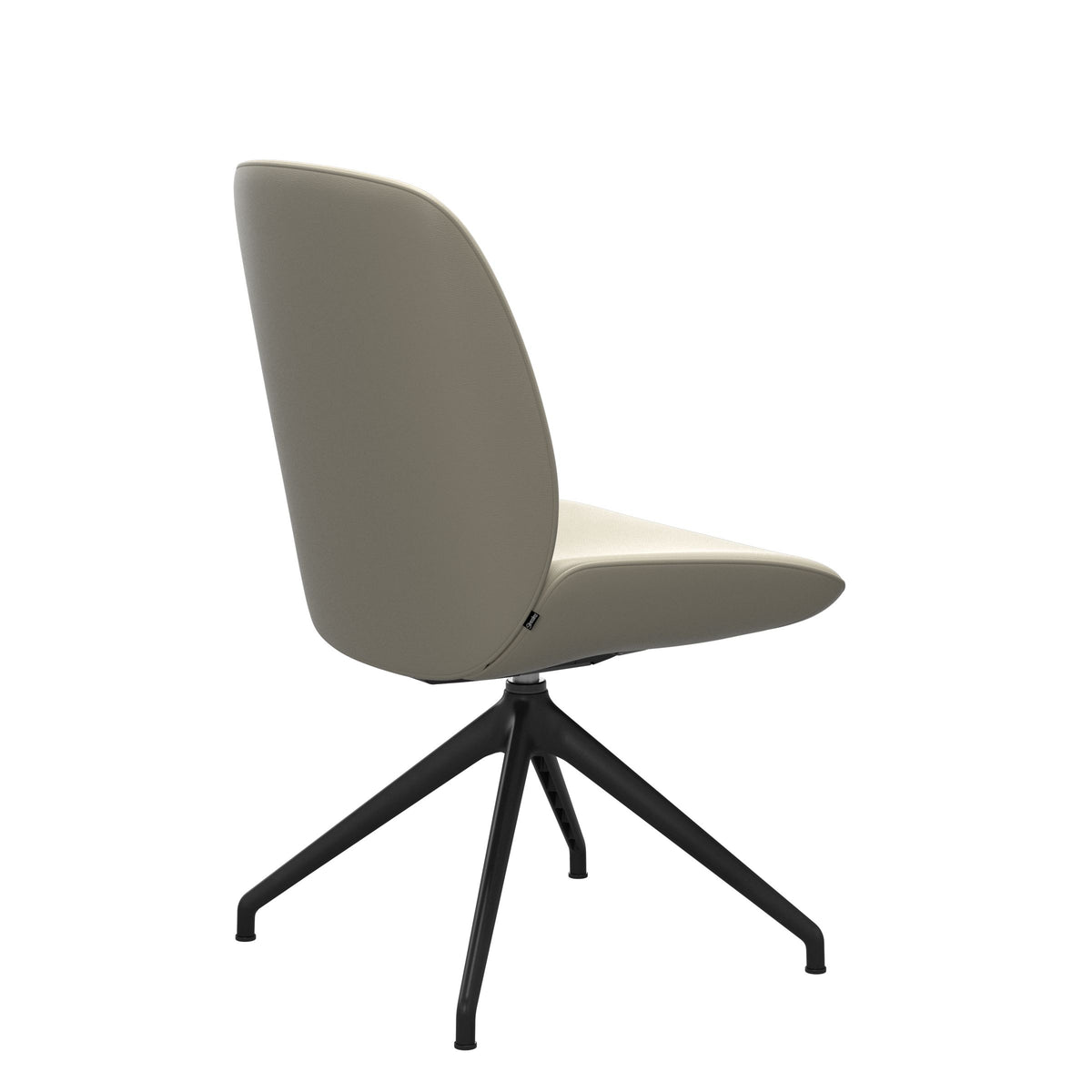 Bay Low Back Dining Chair - Paloma Light Grey - Matte Black - Armless