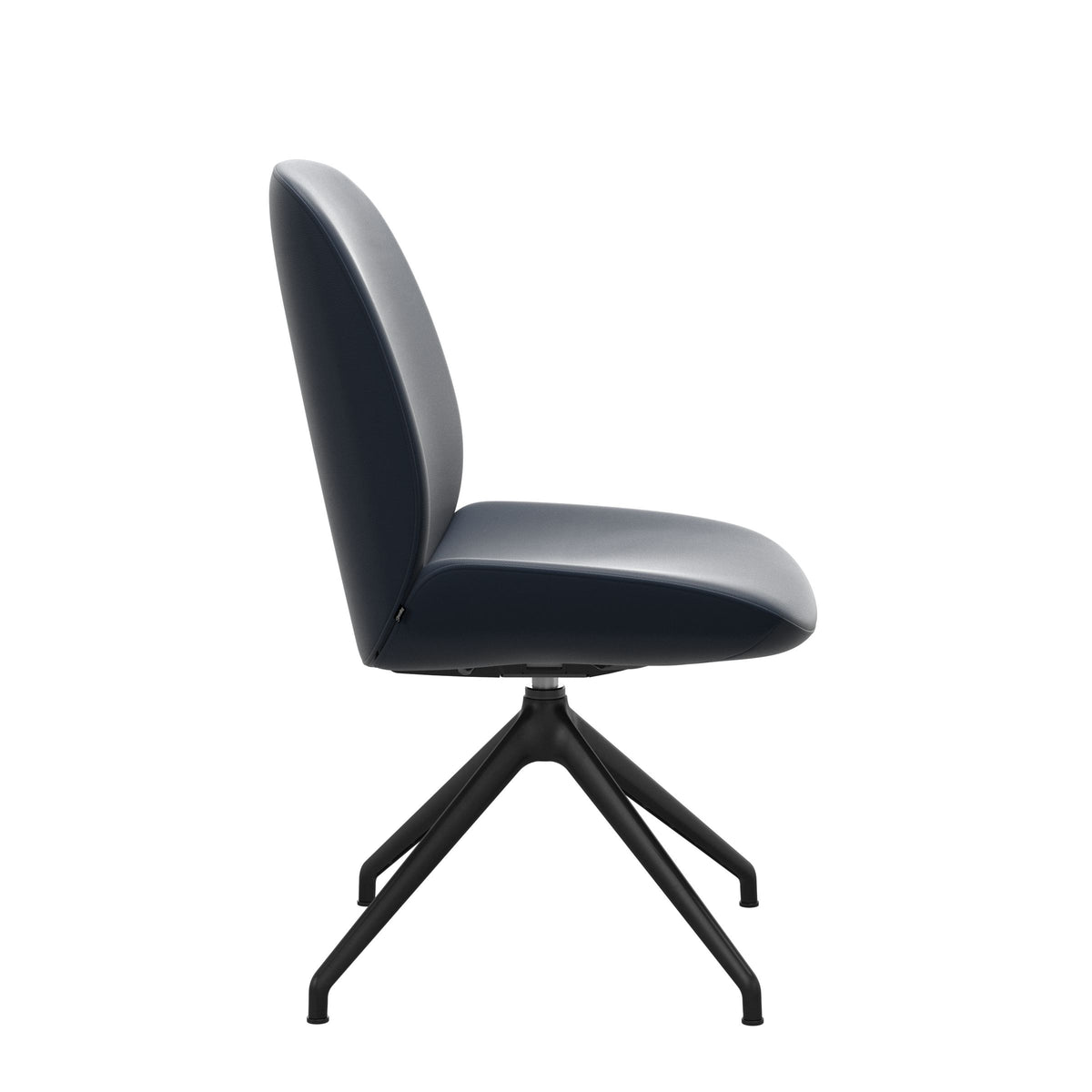 Bay Low Back Dining Chair - Paloma Oxford Blue - Matte Black - Armless