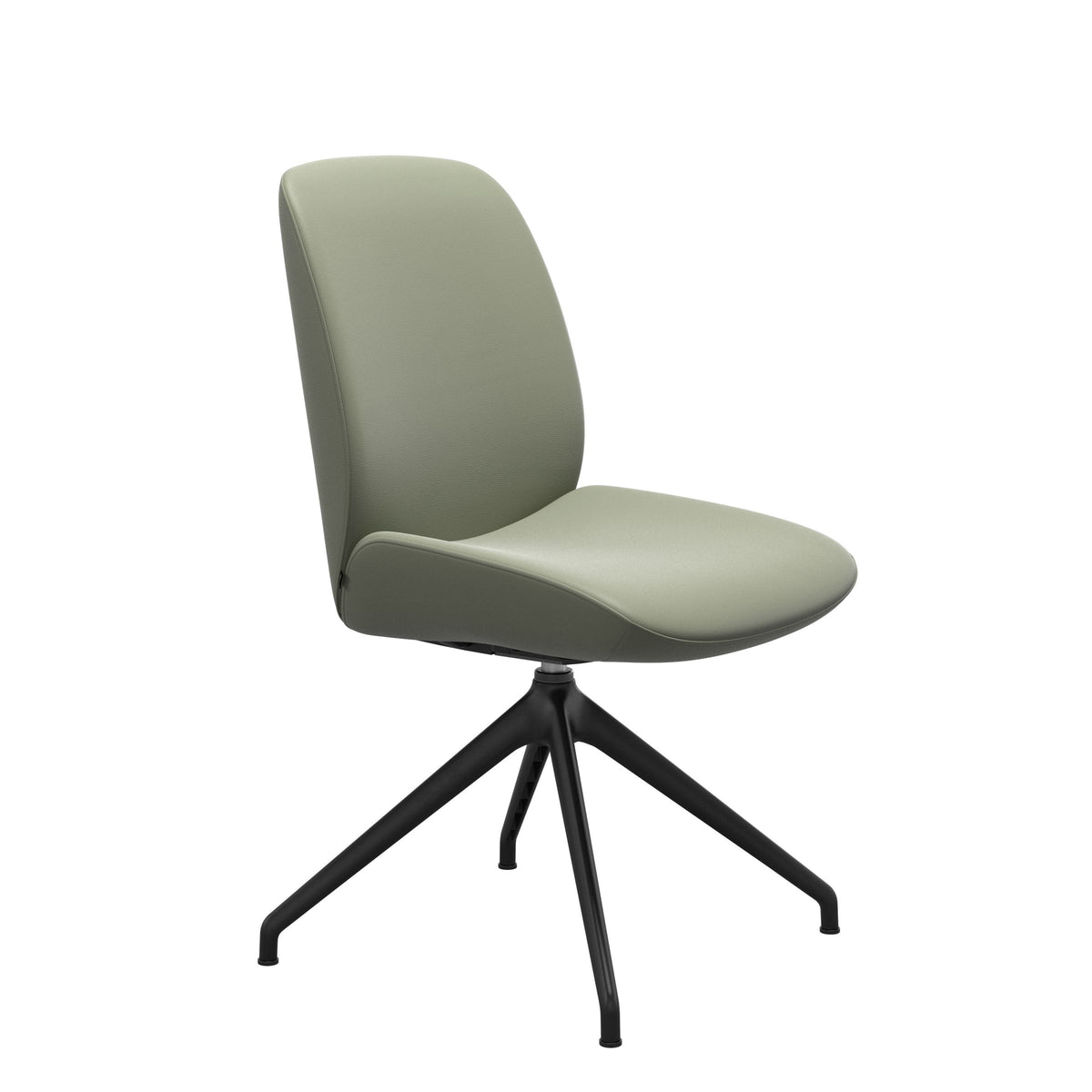 Bay Low Back Dining Chair - Paloma Shadow Green - Matte Black - Armless