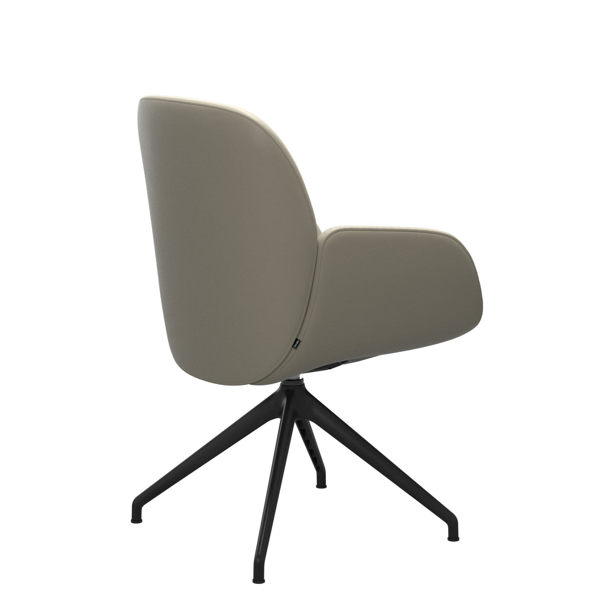 Bay Low Back Dining Chair - Paloma Light Grey - Matte Black - Armchair