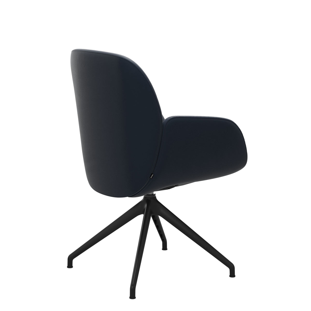 Bay Low Back Dining Chair - Paloma Oxford Blue - Matte Black - Armchair