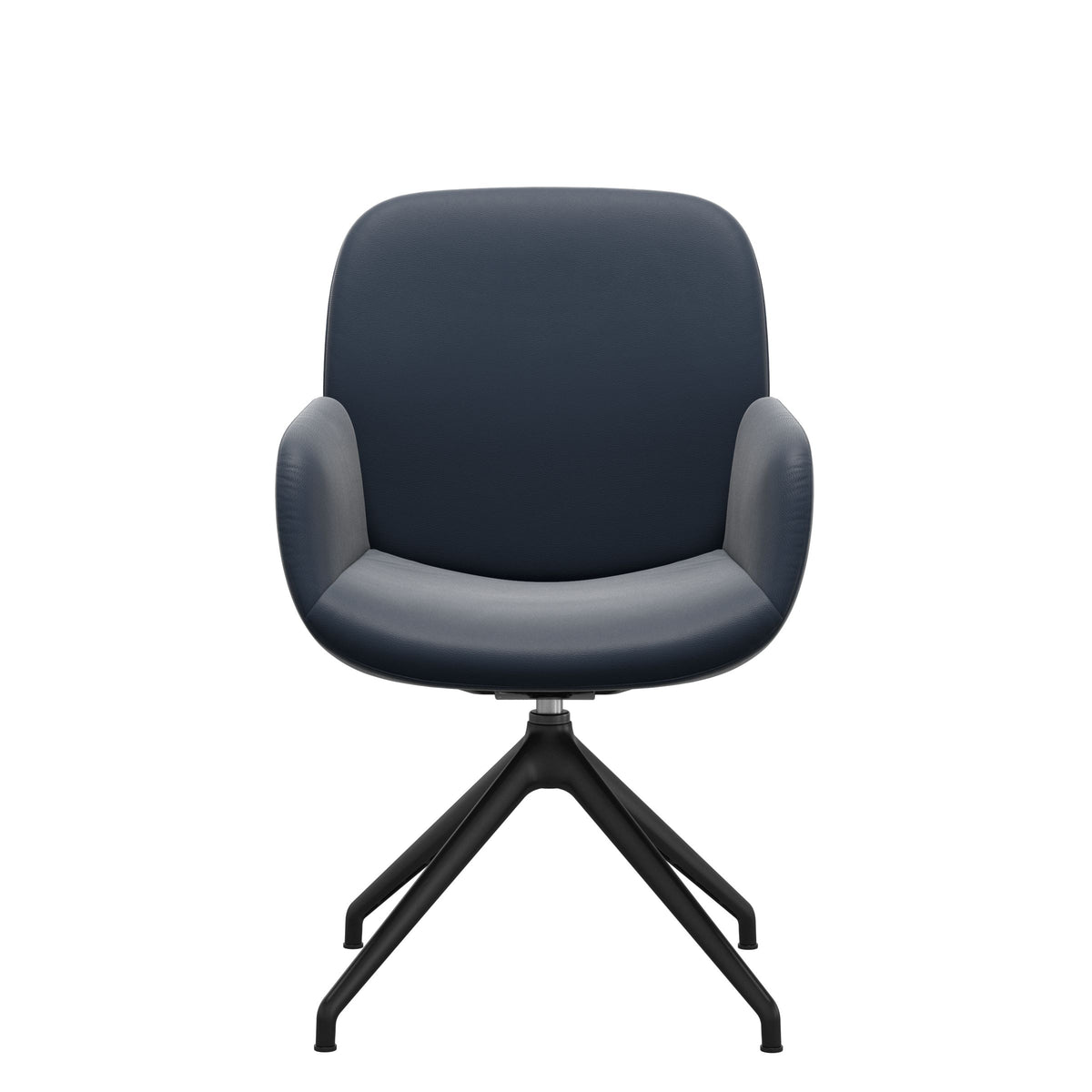 Bay Low Back Dining Chair - Paloma Oxford Blue - Matte Black - Armchair