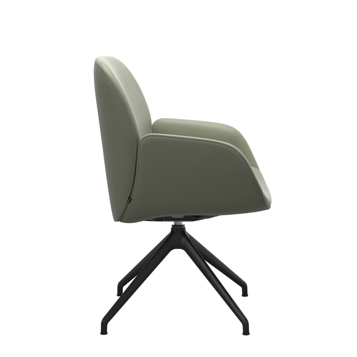 Bay Low Back Dining Chair - Paloma Shadow Green - Matte Black - Armchair