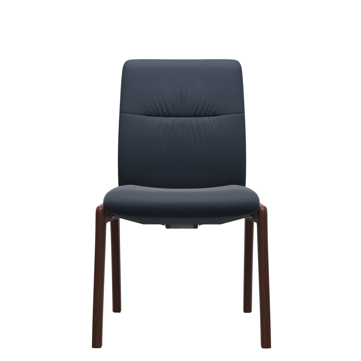 Mint Low Back Dining Chair - Paloma Oxford Blue - Walnut - Armless