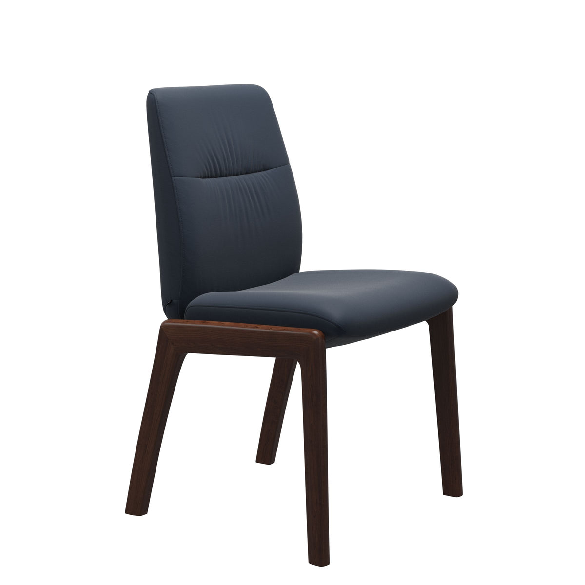 Mint Low Back Dining Chair - Paloma Oxford Blue - Brown - Armless