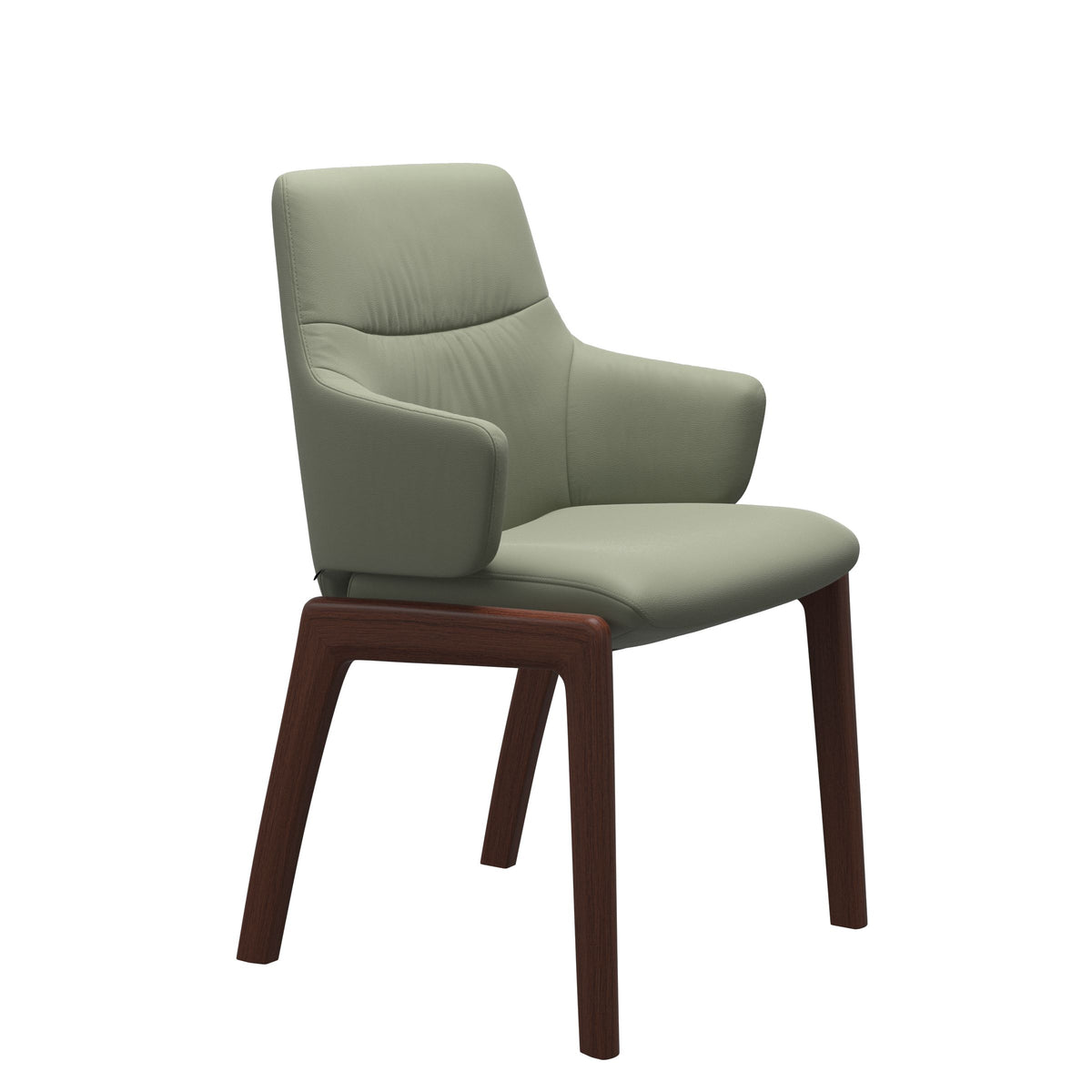 Mint Low Back Dining Chair - Paloma Shadow Green - Walnut - Armchair