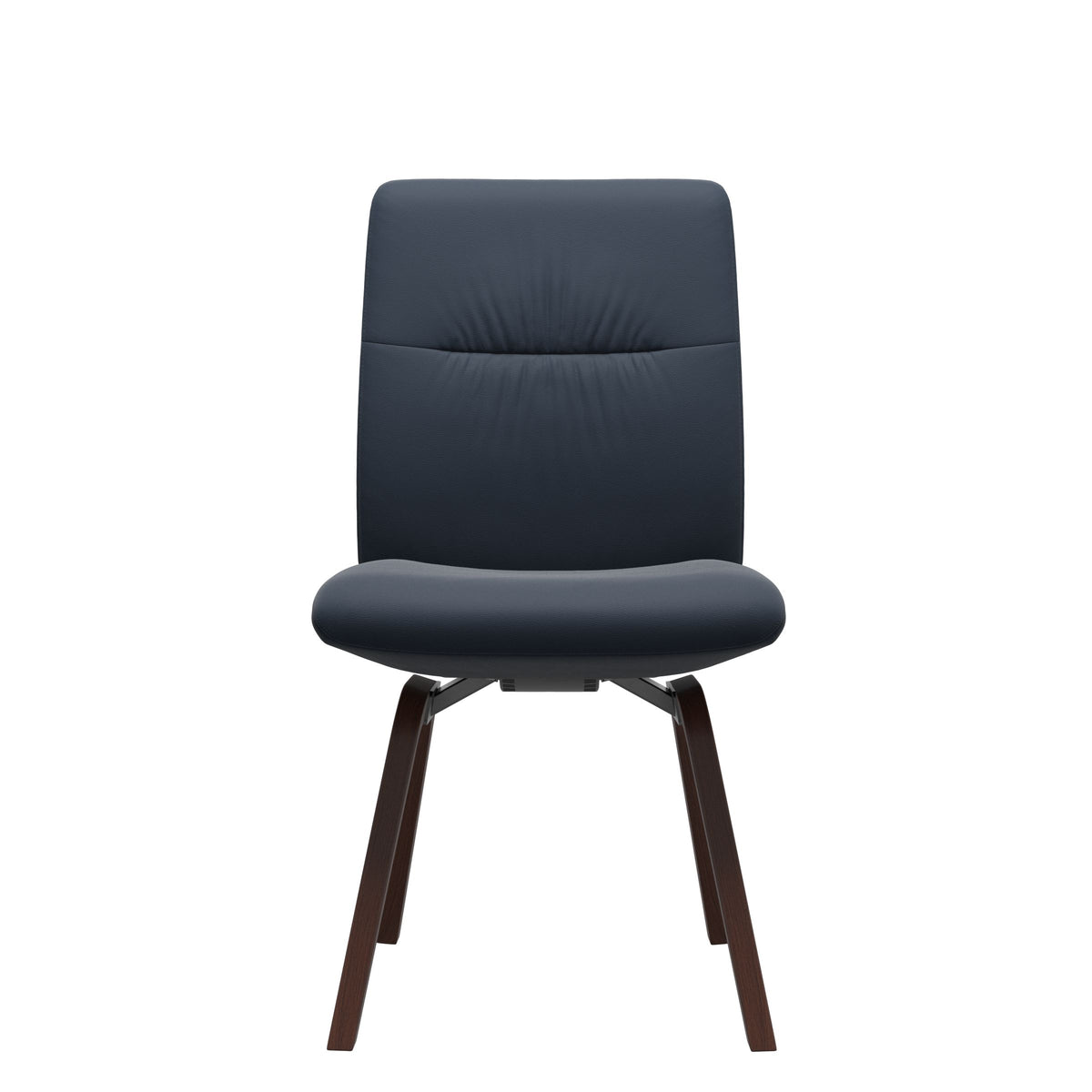 Mint Low Back Dining Chair - Paloma Oxford Blue - Walnut - Armless