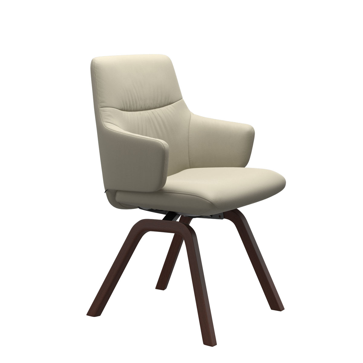 Mint Low Back Dining Chair - Paloma Light Grey - Walnut - Armchair