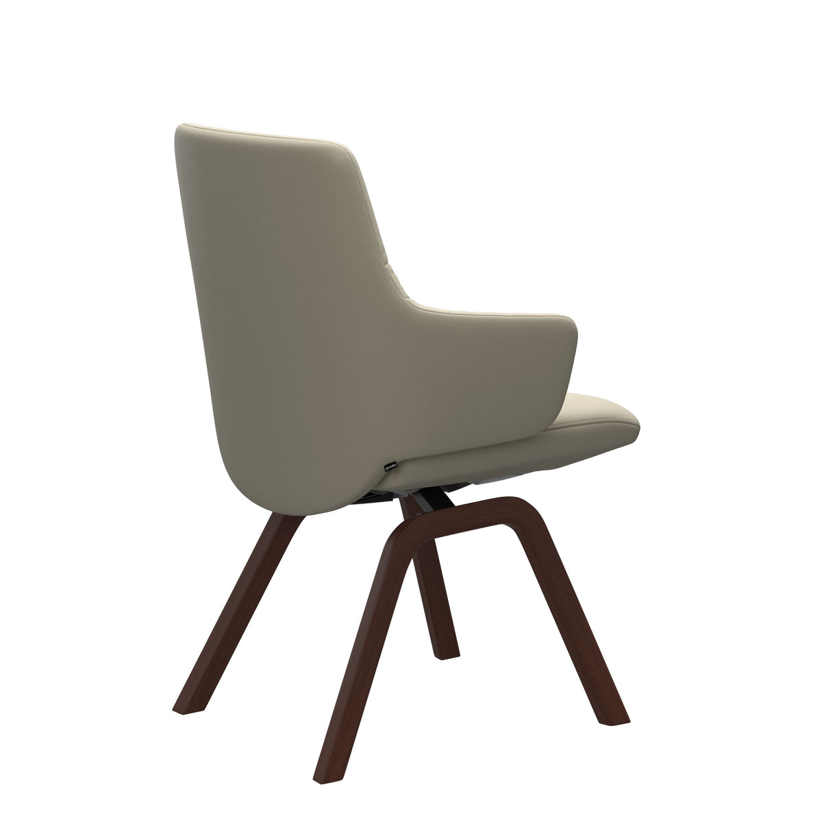 Mint Low Back Dining Chair - Paloma Light Grey - Walnut - Armchair