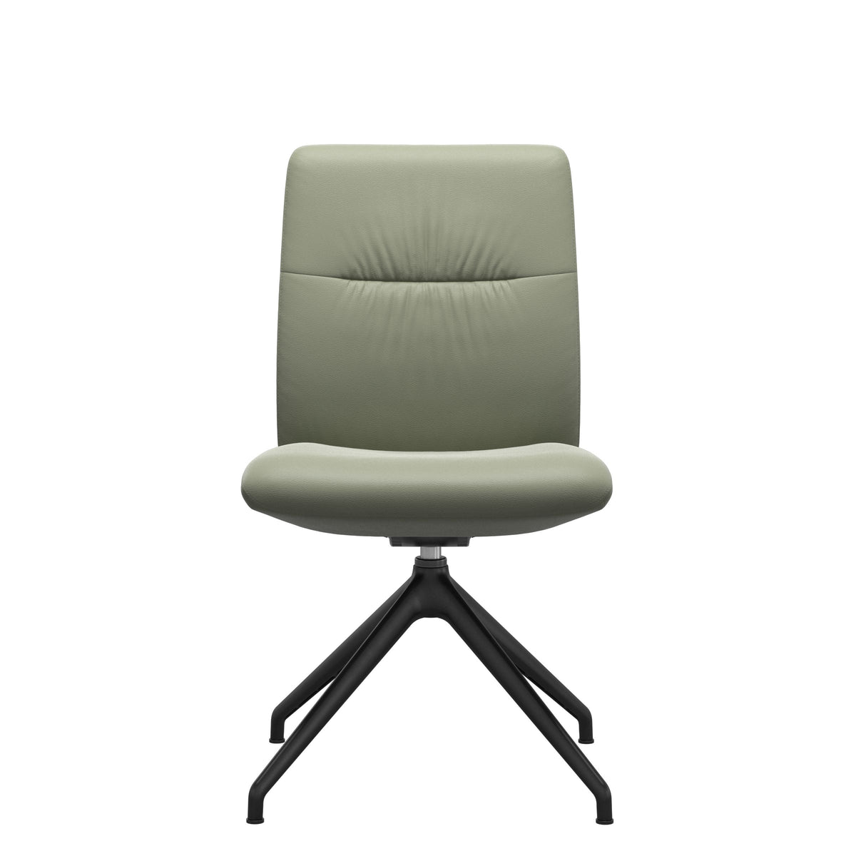 Mint Low Back Dining Chair - Paloma Shadow Green - Matte Black Swivel Base - Armless