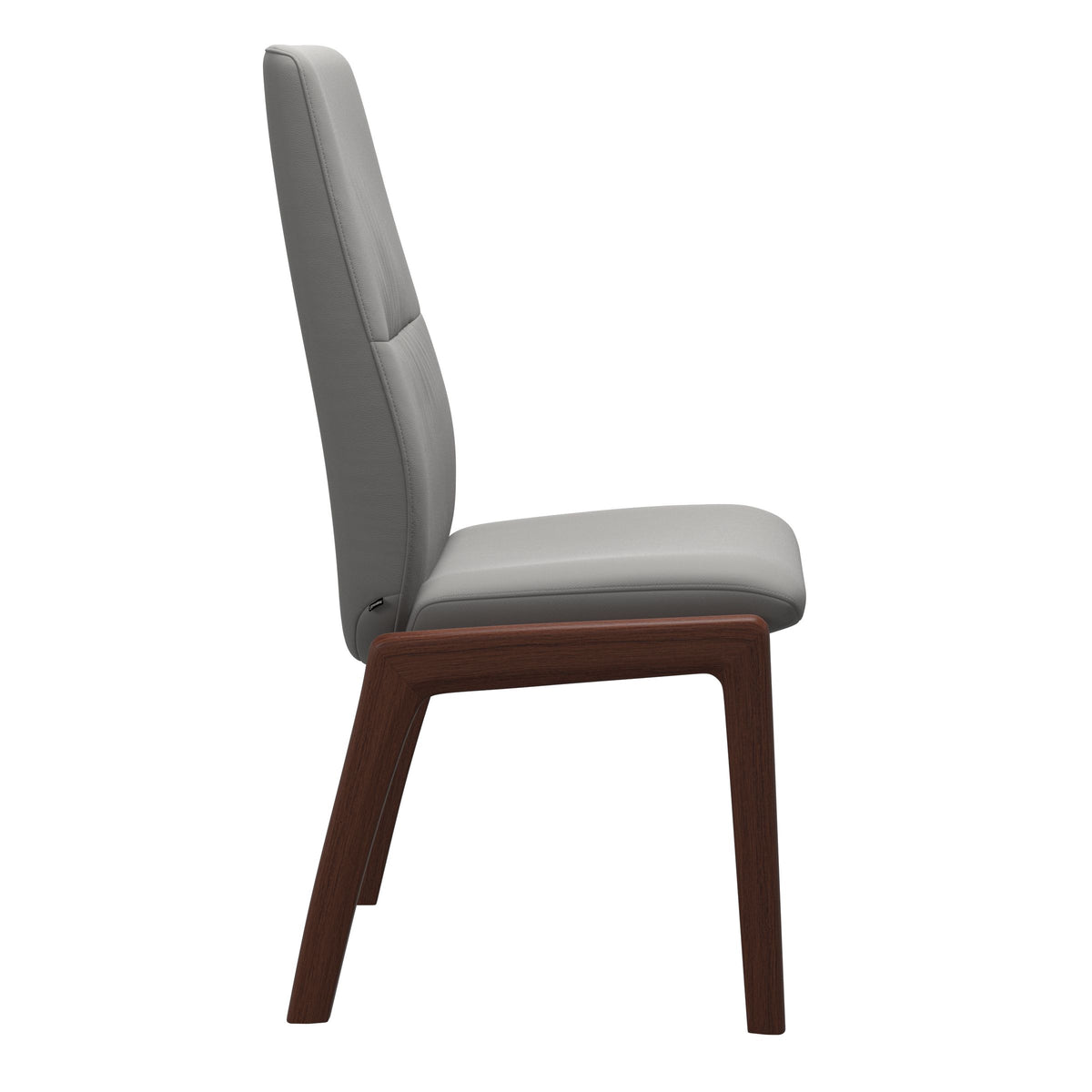 Mint High Back Dining Chair - Paloma Silver Grey - Walnut Wood - D100 Armless