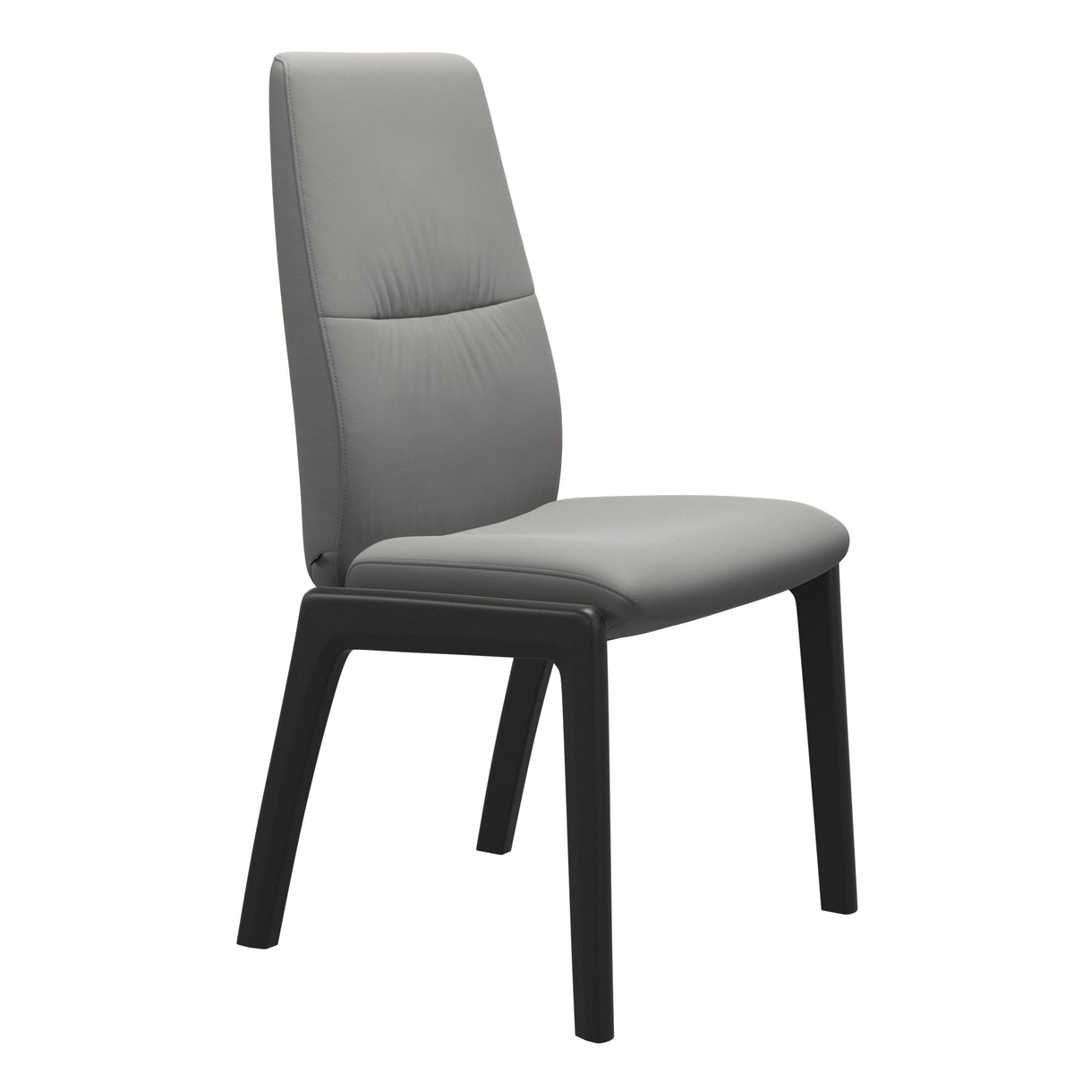 Mint High Back Dining Chair - Paloma Silver Grey - Black Wood - D100 Armless