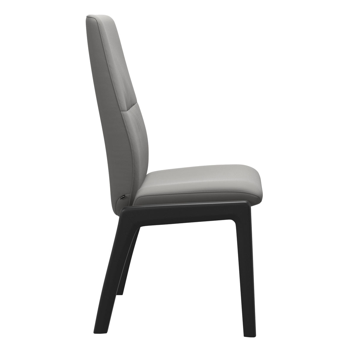 Mint High Back Dining Chair - Paloma Silver Grey - Black Wood - D100 Armless