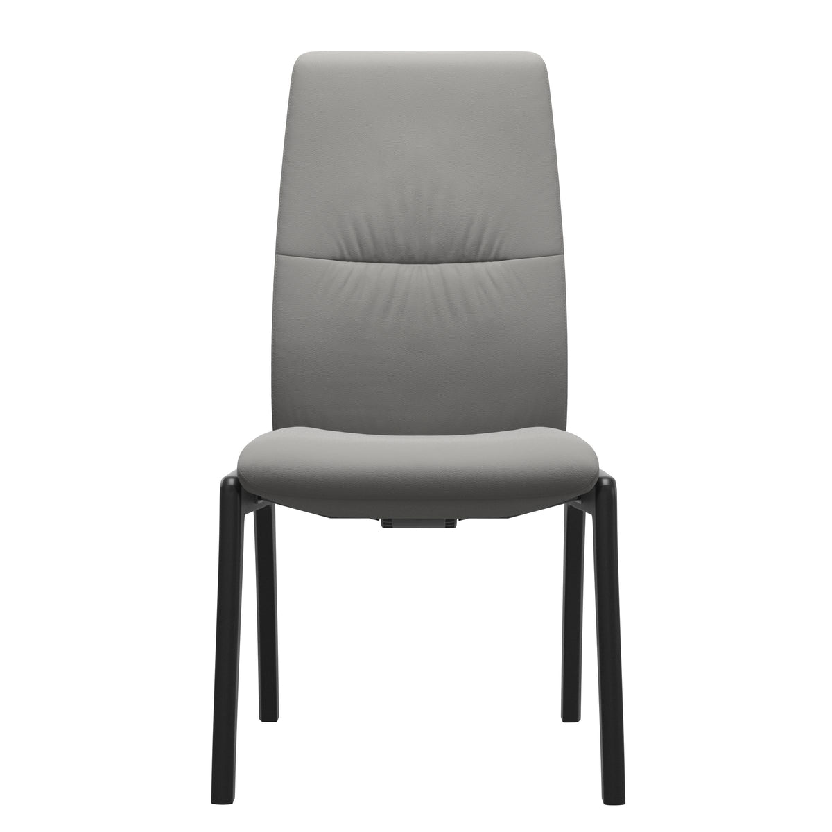 Mint High Back Dining Chair - Paloma Silver Grey - Black Wood - D100 Armless