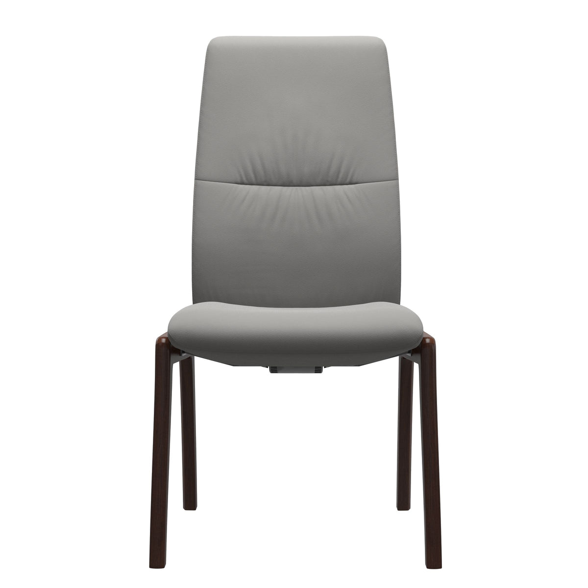 Mint High Back Dining Chair - Paloma Silver Grey - Brown Wood - D100 Armless