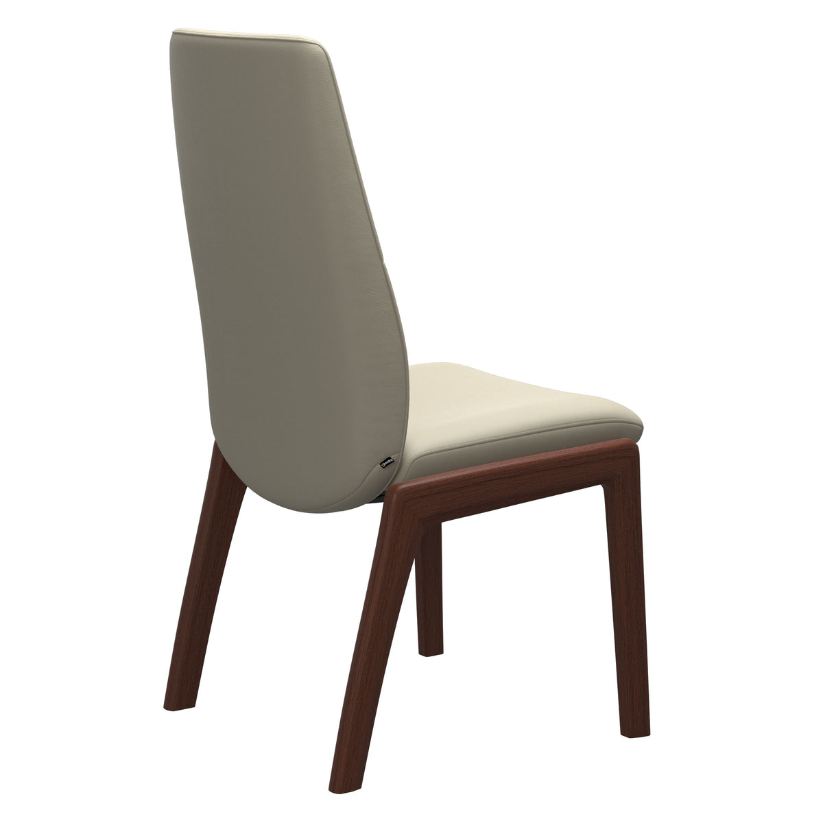 Mint High Back Dining Chair - Paloma Light Grey - Walnut Wood - D100 Armless