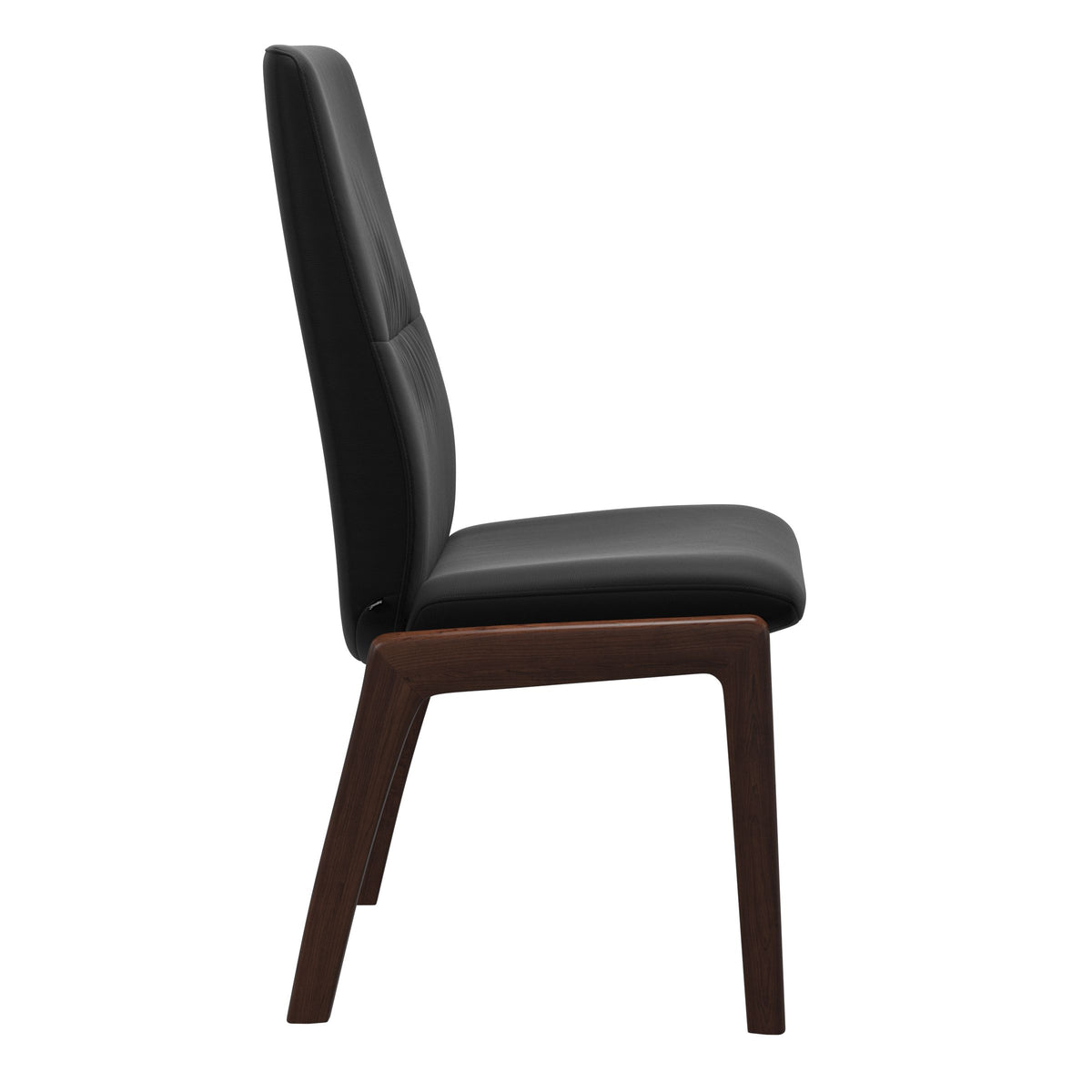 Mint High Back Dining Chair - Paloma Black - Brown Wood - D100 Armless