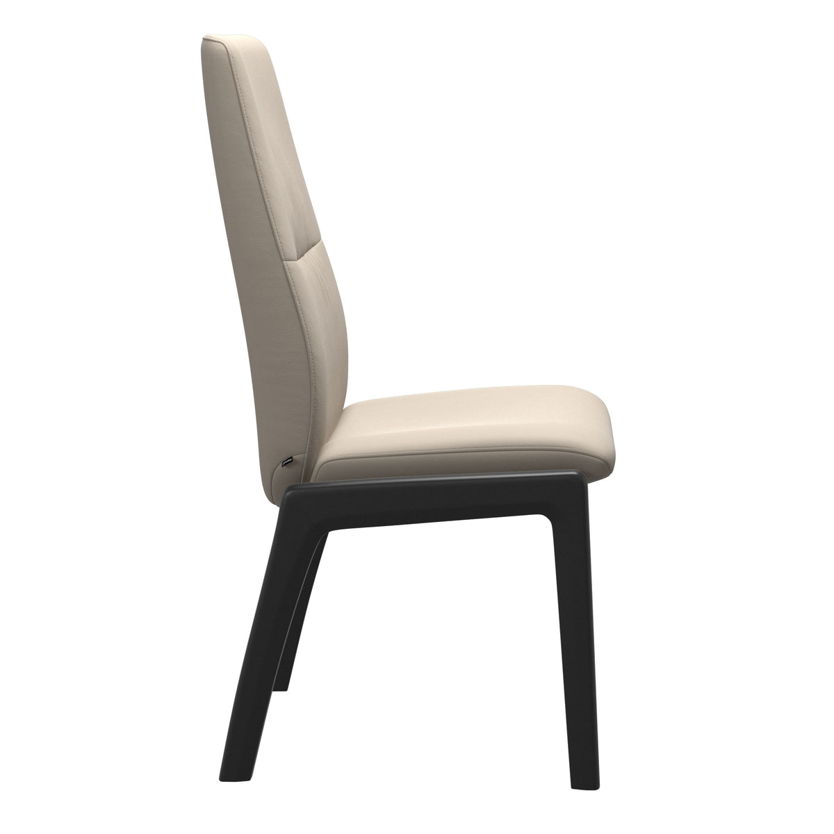 Mint High Back Dining Chair - Paloma Fog - Black Wood - D100 Armless