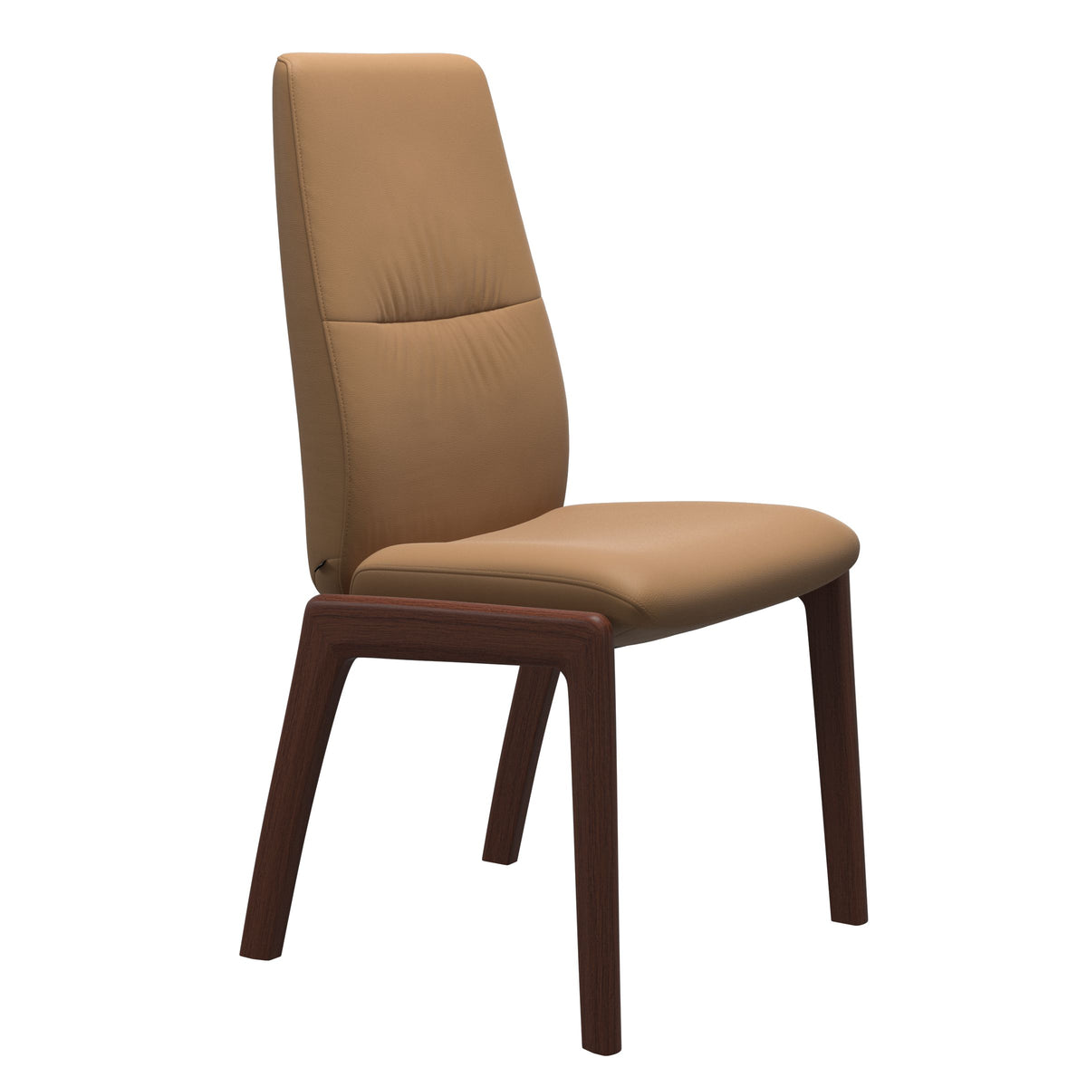 Mint High Back Dining Chair - Paloma Taupe - Walnut Wood - D100 Armless