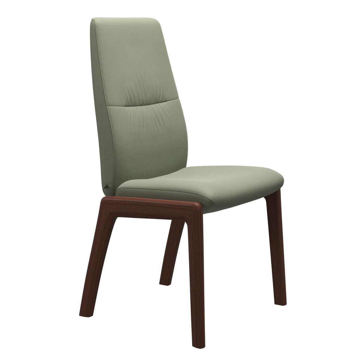 Mint High Back Dining Chair - Paloma Shadow Green - Walnut Wood - D100 Armless