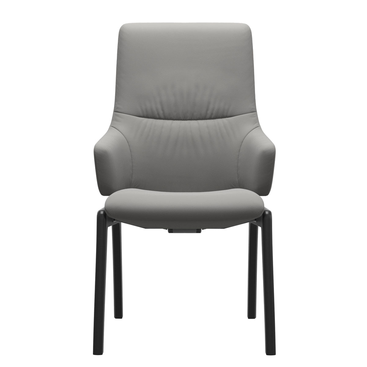 Mint High Back Dining Chair - Paloma Silver Grey - Black Wood - D100 Armchair