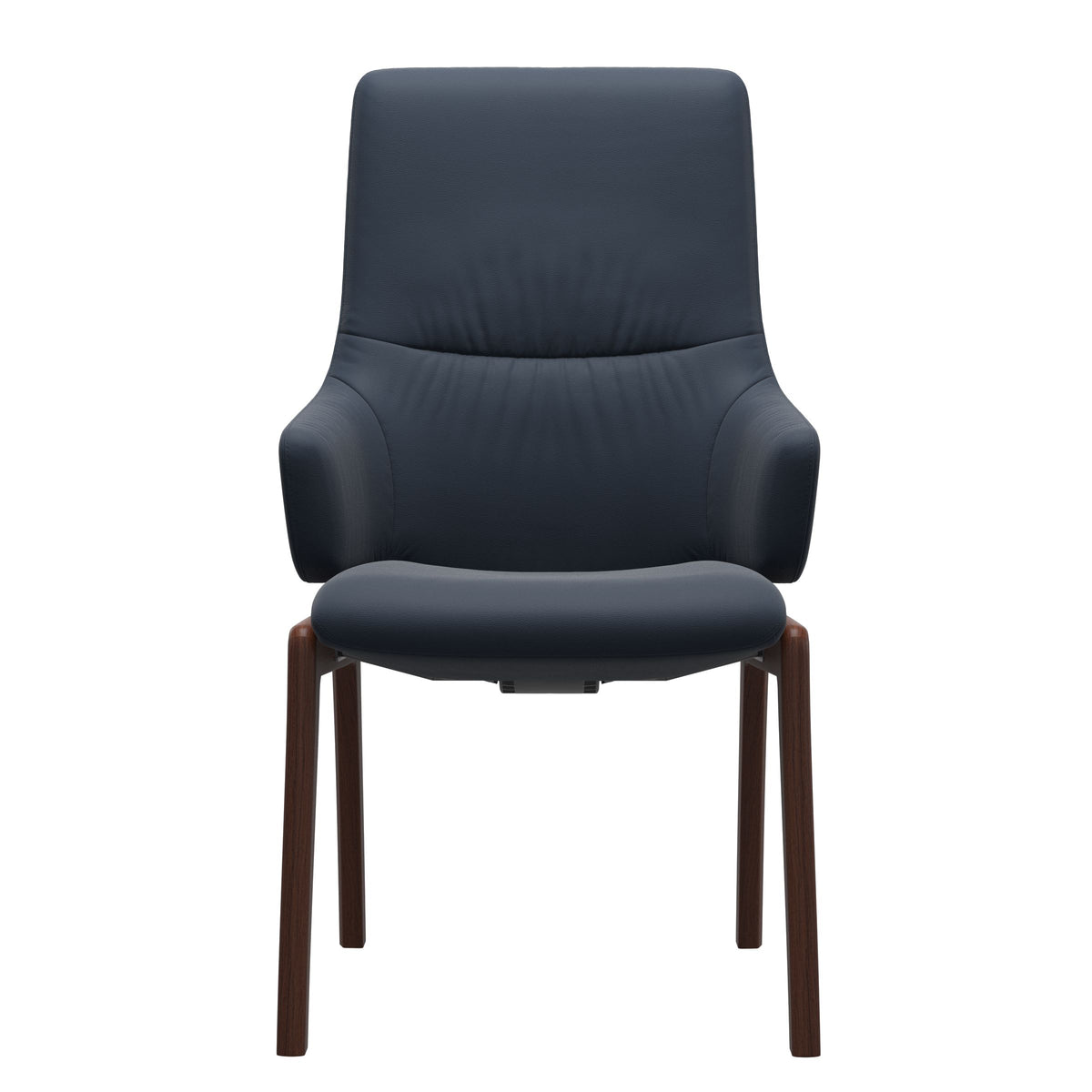 Mint High Back Dining Chair - Paloma Oxford Blue - Walnut Wood - D100 Armchair