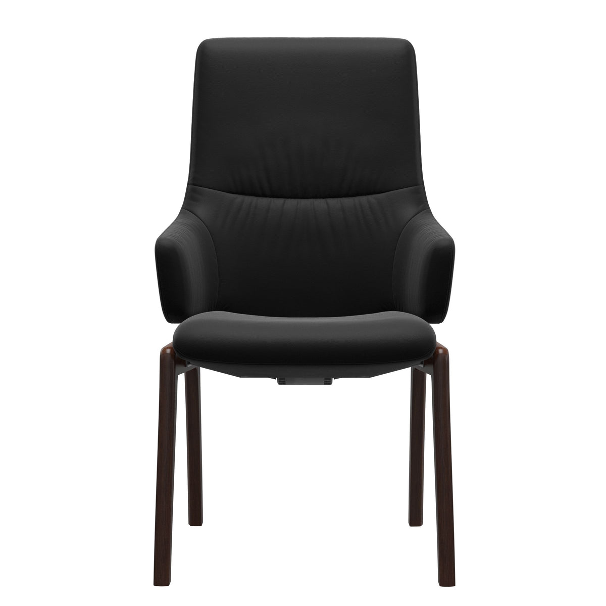 Mint High Back Dining Chair - Paloma Black - Brown Wood - D100 Armchair