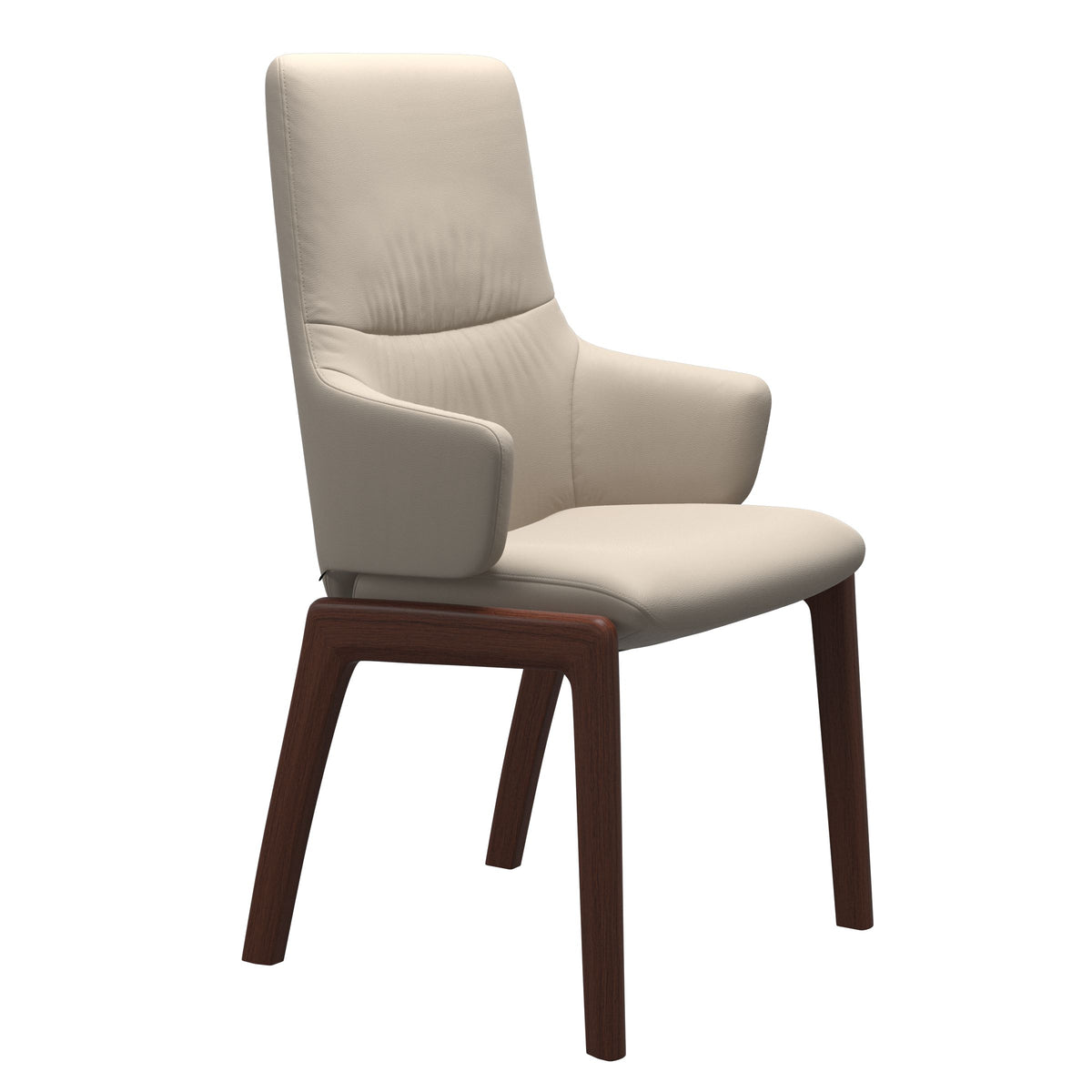 Mint High Back Dining Chair - Paloma Fog - Walnut Wood - D100 Armchair