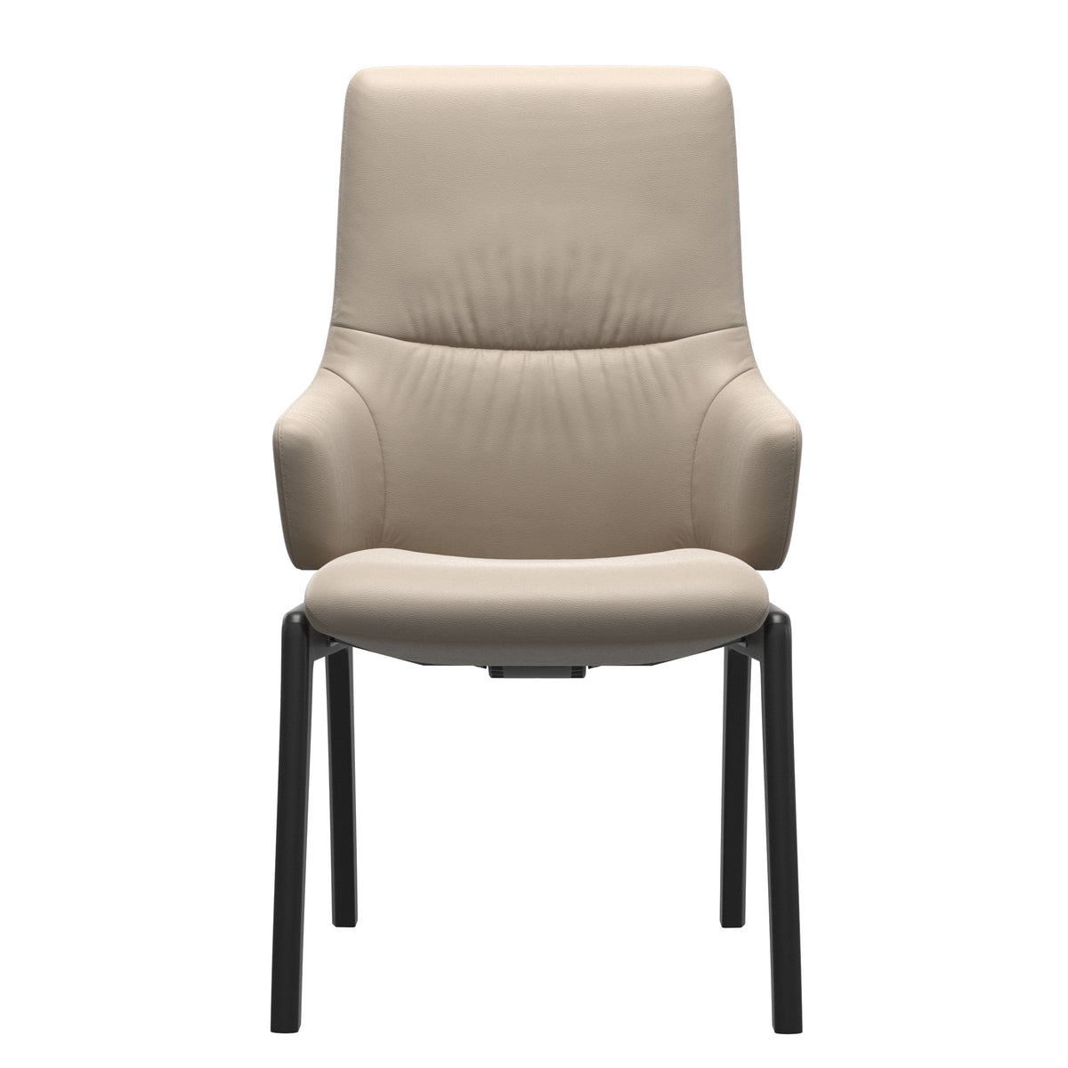 Mint High Back Dining Chair - Paloma Mushroom - Black Wood - D100 Armchair