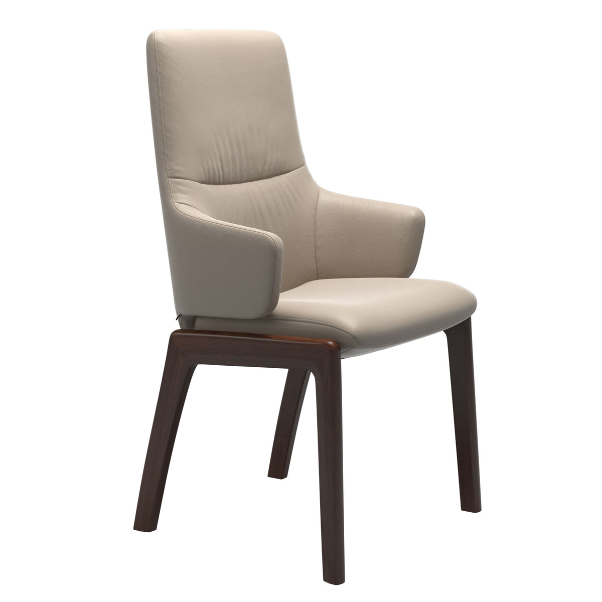 Mint High Back Dining Chair - Paloma Mushroom - Brown Wood - D100 Armchair