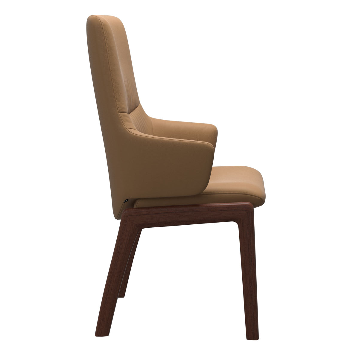 Mint High Back Dining Chair - Paloma Taupe - Walnut Wood - D100 Armchair