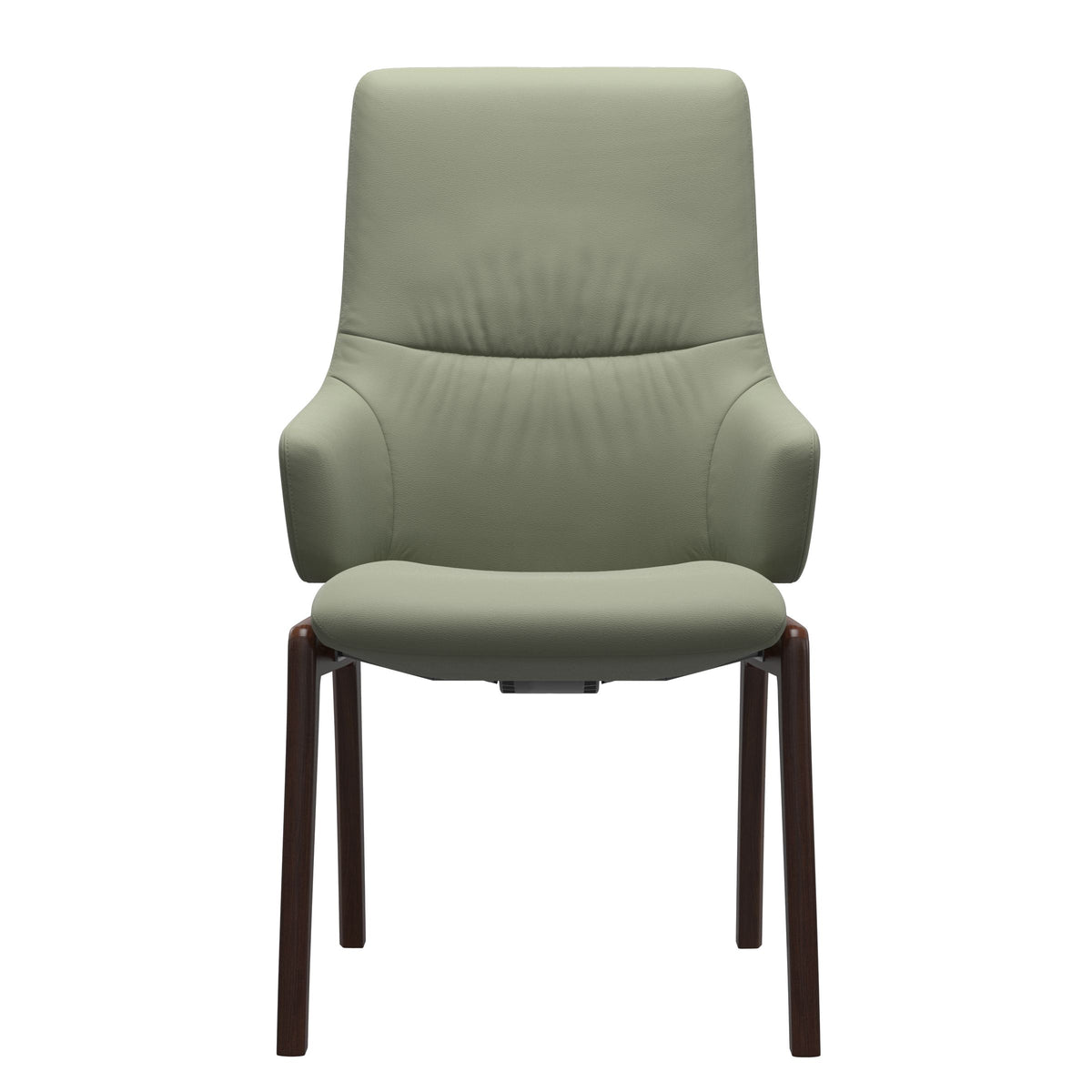 Mint High Back Dining Chair - Paloma Shadow Green - Brown Wood - D100 Armchair