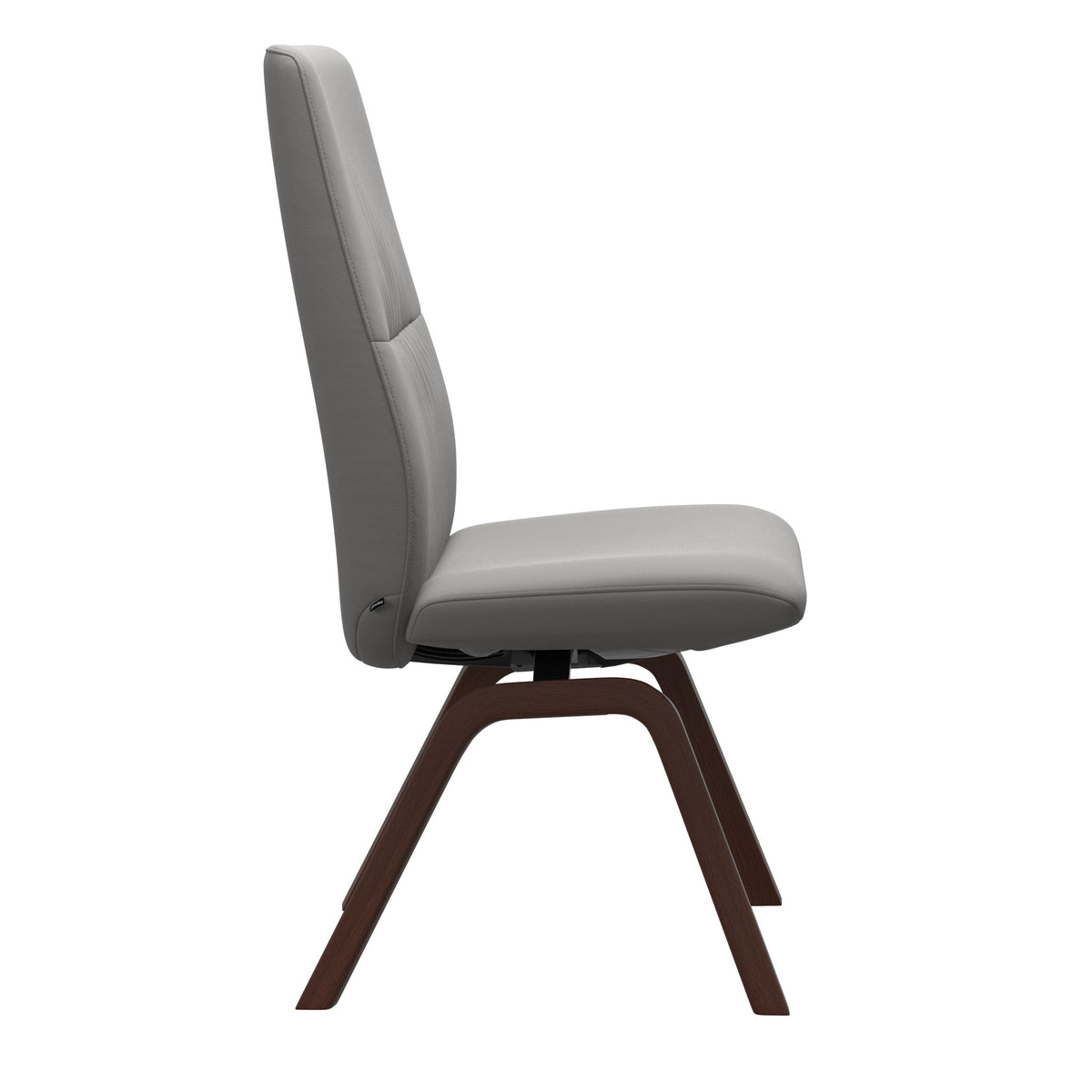Mint High Back Dining Chair - Paloma Silver Grey - Walnut Wood - Armless