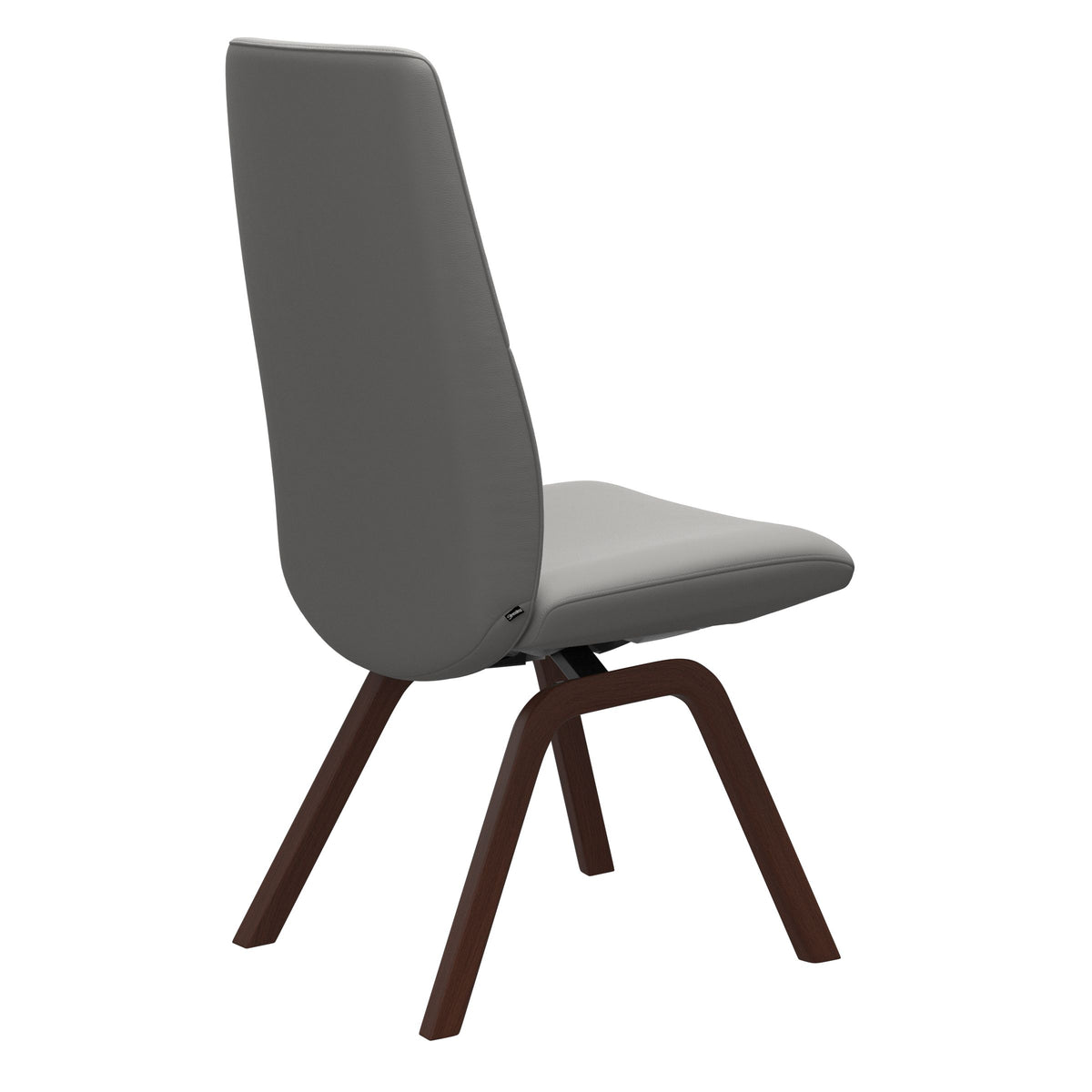 Mint High Back Dining Chair - Paloma Silver Grey - Walnut Wood - Armless