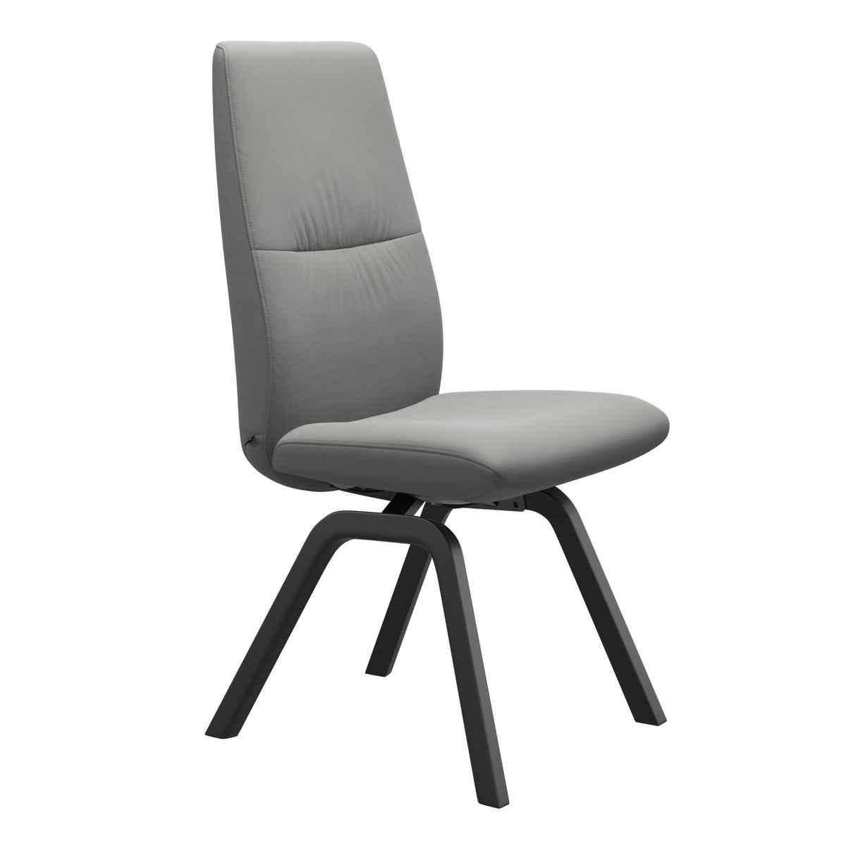 Mint High Back Dining Chair - Paloma Silver Grey - Black Wood - Armless